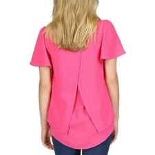 MICHAEL Michael Kors Poplin Short-Sleeve Button-Front Top $88 Size XS # 4B 1061