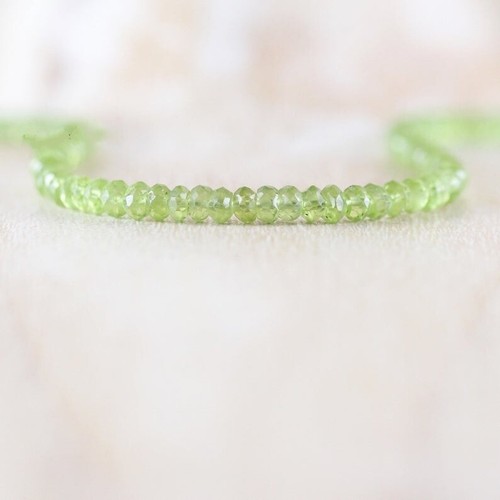 Handmade Necklace 925 Sterling Silver Natural Green Peridot Beads Necklace b-54 - Picture 5 of 6