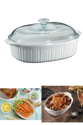 white oval casserole dish