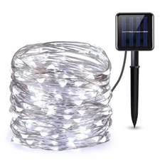100/200 LED Solar Fairy String Light Copper Wire Outdoor Waterproof Garden Decor