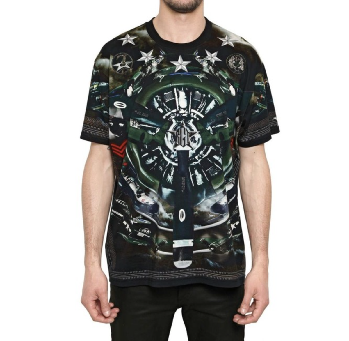 NWT Givenchy Green Plane Print Colombian fit T-shirt Oversized