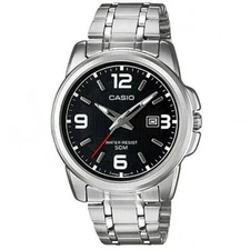 LADIES CASIO LTP1314D-1A ANALOG BLACK DIAL WATCH