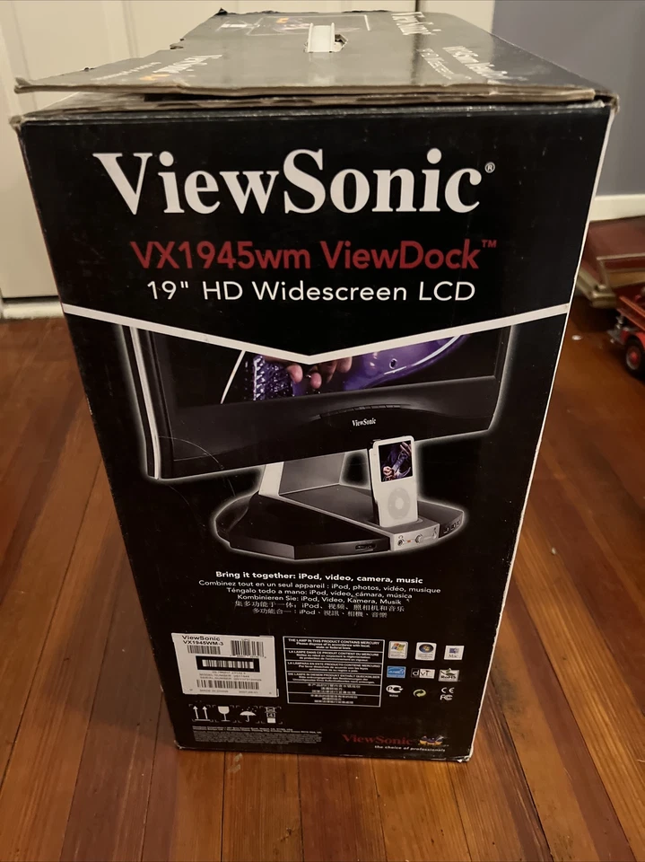 ViewSonic ViewDock VX1945WM 19" Widescreen LCD Monitor iPod speaker dock - New - Image 4 of 4
