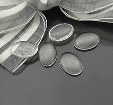 20PCS Oval Clear Transparent Domed Magnifying Glass Cabochon Cover 25x18mm 22644