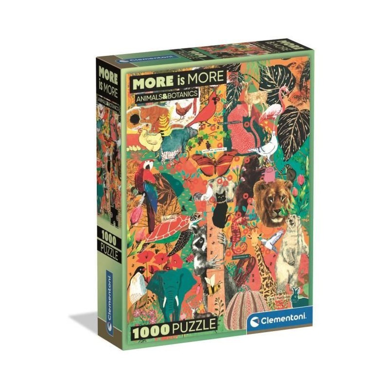Clementoni Puzzle 1000 Pieces Compact More is More Animaux et Botanique pour Adultes