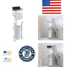 Bathroom Heavyweight Toilet Tissue Paper Roll Storage Holder Stand with Reserve