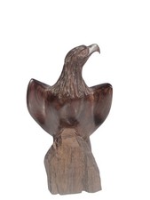 Hand Carved Hardwood Eagle With Beautiful Markings Vintage