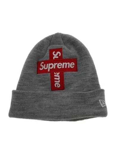 Supreme New Era New Era Cross Box Logo Bonnet tricoté sans acrylique Gry Me AEv46