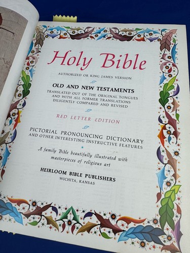 1971 HOLY BIBLE Masonic Red Letter Edition, Heirloom Bible Publishers, 890 pgs - Picture 5 of 24