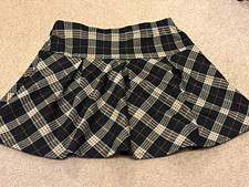 Epic Threads Girls Black/White Plaid Pleated Short Skirt Size XL