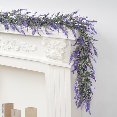 Dyale 2Pcs Lavender Garland, 6FT Purple Flower Garland Spring Summer Lavender...