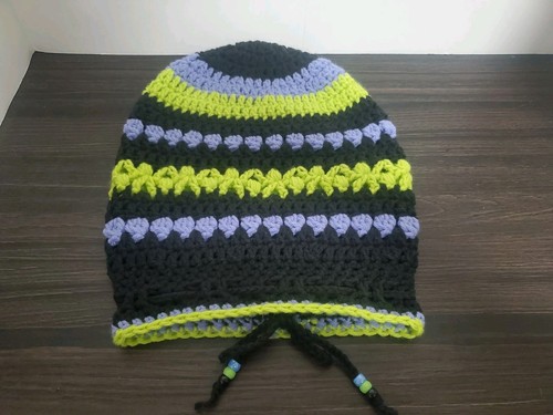 Crochet Tam Dreadlock Hat Handmade With Drawstring Cute Womans Beanie - Picture 5 of 7