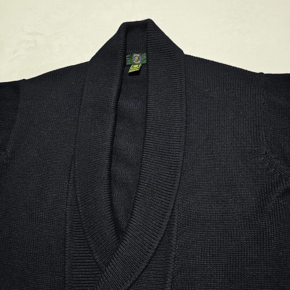 Vtg 80's Club Room Cardigan Sweater Mens S Double Breasted Shawl Collar Knit - Image 3 of 4