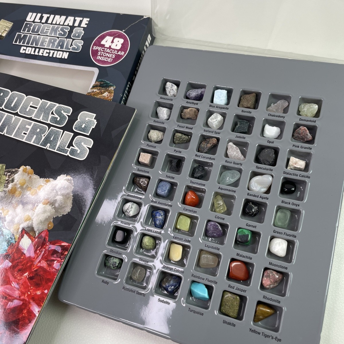 ミネラルコレクション 48pcs Ultimate Rocks & Minerals Collection Geology Kit Labeled w