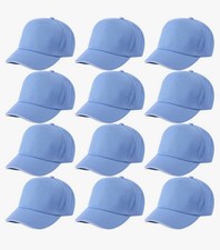 12 Pcs Youth Adjustable Baseball Cap-Cotton Blank Hats for Kids,Bulk Sports Team