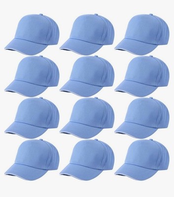 12 Pcs Youth Adjustable Baseball Cap-Cotton Blank Hats for Kids,Bulk Sports Team