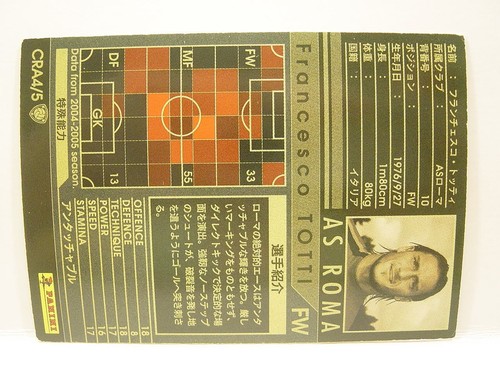 Panini WCCF 2004-05 CRA Francesco Totti 1976 Italy No.10 AS Roma FW World Crack5 - Picture 5 of 6