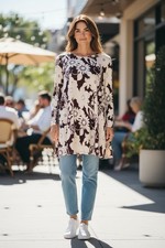 SZ SMALL Show Me Your MUMU Pullover Trapeze Floral Tunic/Dress Textural Stretch