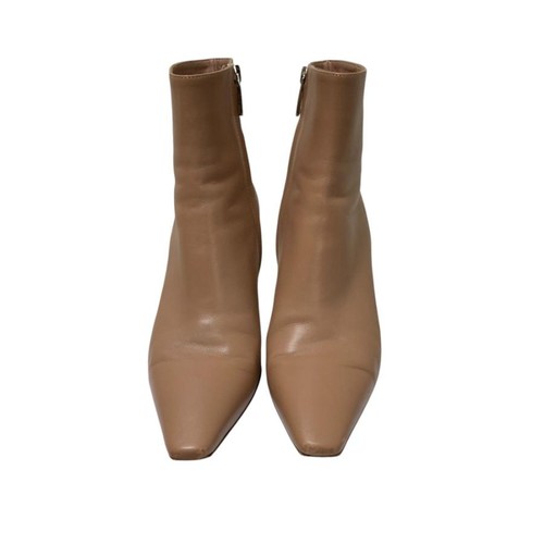 Gianvito Rossi Heeled Short Boots Beige Leather Side Zip Size 34 Women Authentic - Picture 2 of 9