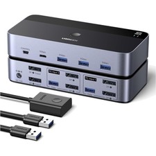 Displayport KVM Switch 2 PC 2 Monitore 8K60Hz USB 3.0 Umschalter für Windows ...