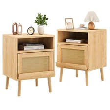 Night Stands for Bedrooms Set of 2, Bed Side Tables Bedroom with Drawer Open ...