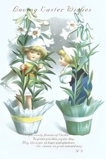 HAPPY EASTER Vintage Postcard Reproduction 6'' by 4'' Heavy Card Stock