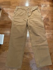 MENS 38 x 34 - Vtg Carhartt Brown B11 Duck Dungaree Fit Work Pants Made USA