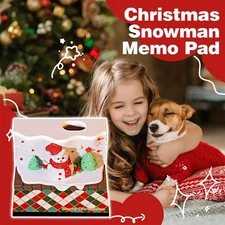 Christmas Snowman Memo Pad, 3D Paper Sculpture Sticky NEW Notes P3H7