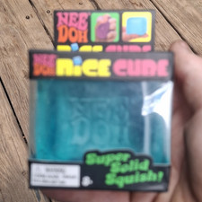Schylling Nee Doh Nice Cube Super Solid Squish Squeeze Toy, Blue