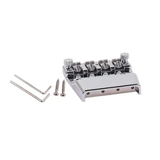 Alloy Adjustable Square Chrome Saddle Bridge for 4 String Rickenbacker Guitar