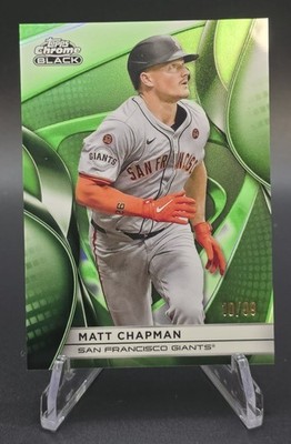 2025 Topps Chrome Black 44 Matt Chapman Giants Green Wave Refractor /99