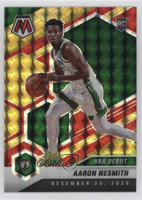 2020 Mosaic NBA Debut Choice Fusion Red & Yellow Prizm 76/88 Aaron Nesmith 7sd