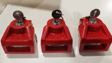 LOT of 3 Jendyk Glad Hand Lock  Red Aluminum (Keyed Alike)