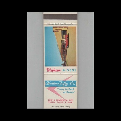 Matchbook Cover Plymouth Dealer Hutton-Tufty Co Sioux Falls SD