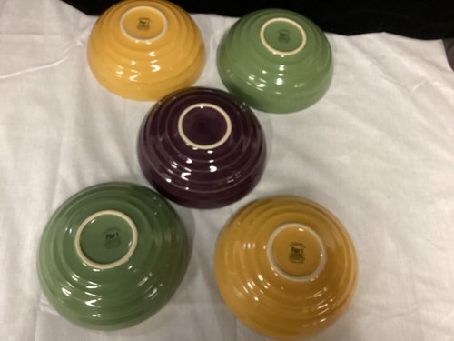 Set Of 5 Pier 1 Essential Colours 7” Soup/Cereal Bowls, Gold, Plum, Avocado - Bild 2 von 6