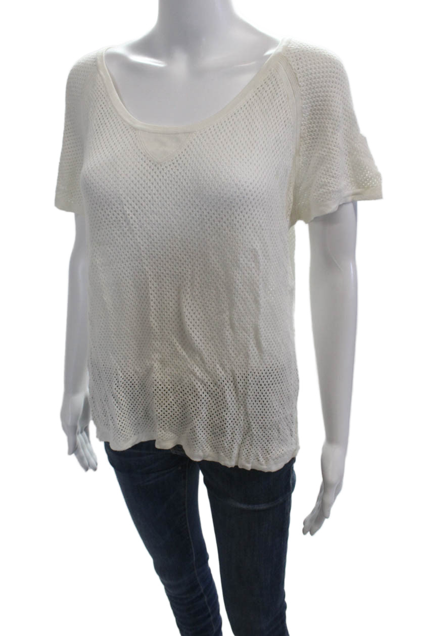 Rag & Bone Womens White Basic Short Sleeve Round … - image 2