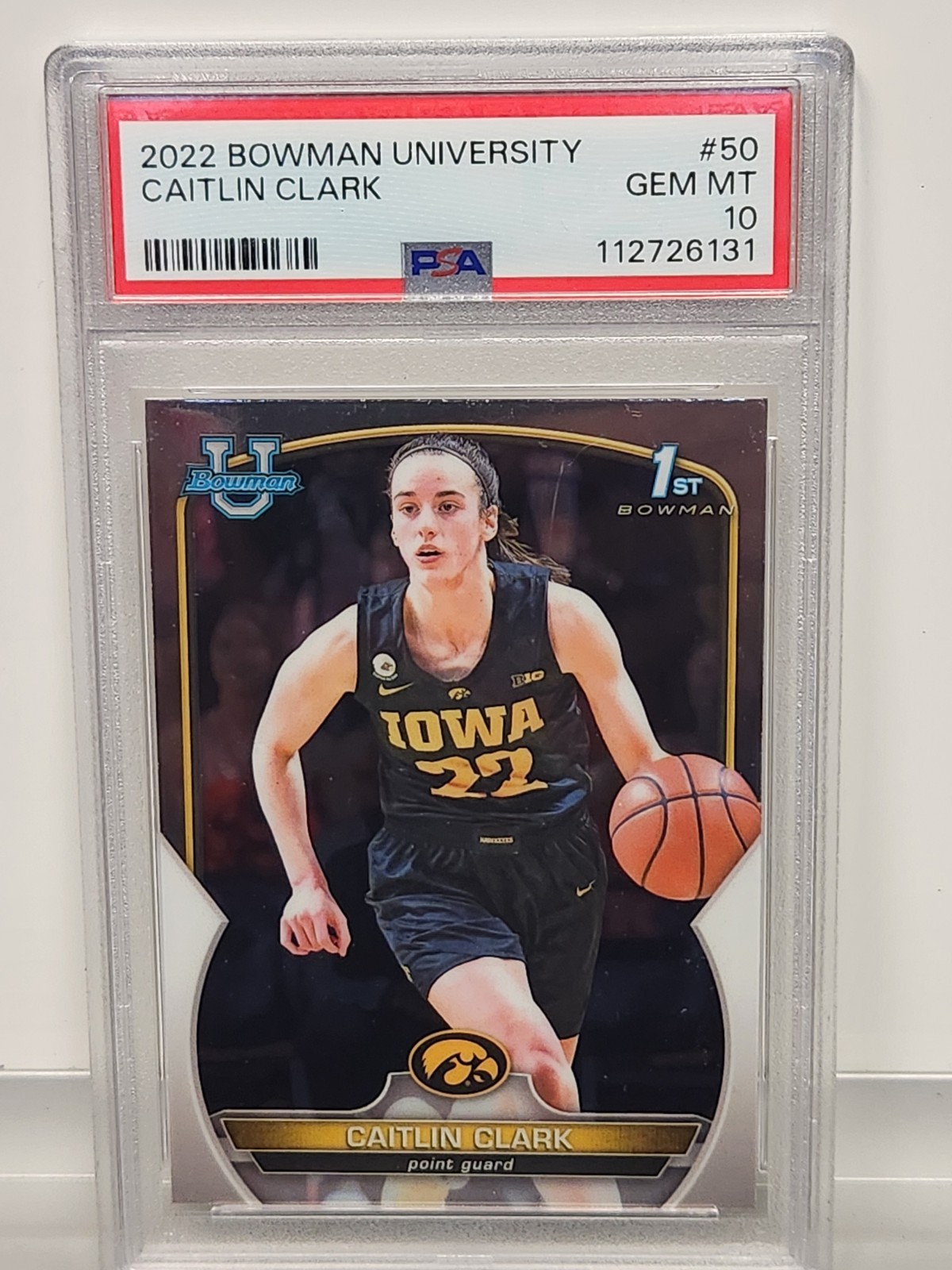 2022-23 Bowman U 1ST Chrome - Caitlin Clark #50 (RC) PSA 10 view 4