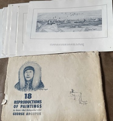 George Ahgupuk 18 Reproductions of Paintings Alaska Native Artist Complete Set