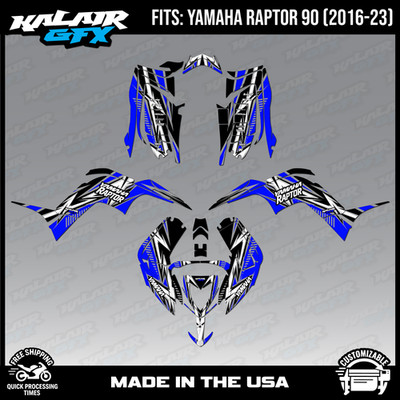 Graphics Kit for Yamaha RAPTOR 90 (2016-2023) Shred Series - BLUE