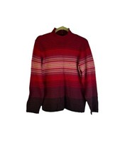 Vintage 90s Eddie Bauer Sweater Womens Medium Wool Blend Color Block Mock Neck
