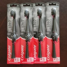 3PK-Lot Colgate 360 Power Soft Charcoal Replacement Brush Heads | 2 Per Pack