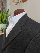 🇮🇹 Gianelli Men's 42R Three Button Wool Sports Coat Blazer Dark Blue