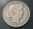 1906-D Barber Silver Half Dollar ~ Coin Pictured = Coin Received.