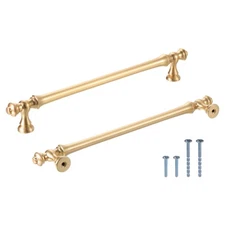6Pack Kitchen Cabinet Handles, Drawer Pulls Drawer Hands Brushed Brass