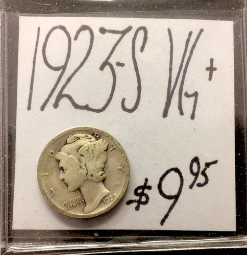 1923 S Mercury Dime VG+! ENN Coins
