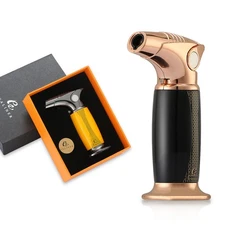 Galiner Windproof Metal Cigar Lighter 1 Jet Flame Butane Gas Refillable Gift Box