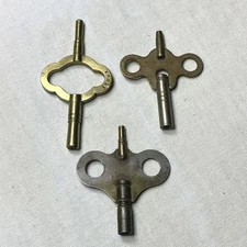Lot of 3 Vintage Clock & Toy Mechanism Winding Keys Brass Steel-Vigor CM 600