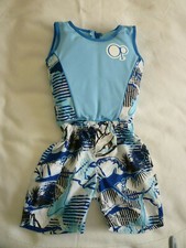 OP Boys S/M Up to 33  2pc Blue SHARK Flotation Suit Learn to Swim Training Aid