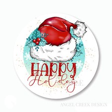 Happy Holidays Santa Hat Christmas Scrapbook Stickers Christmas Envelope Seals