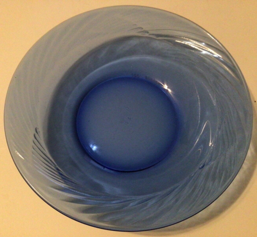 4 Pyrex Cobalt Blue Glass FESTIVA SWIRL Rimmed Soup or Cereal Bowls 7.5" Set - Picture 5 of 8